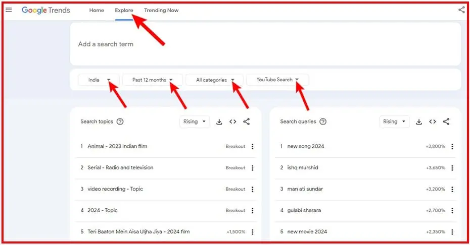 Google Trends से यूट्यूब पर ट्रेंडिंग में क्या चल रहा है पता करे